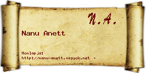 Nanu Anett névjegykártya