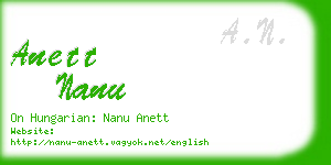 anett nanu business card